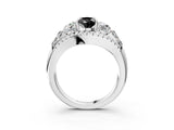 White gold Three-Stone Fancy Black Pear Cut Diamond Engagement Ring with Pave Band and Prong Setting_15