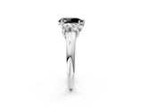 White gold Three-Stone Fancy Black Pear Cut Diamond Engagement Ring with Prong Setting_17