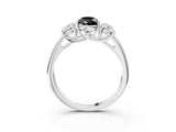 White gold Three-Stone Fancy Black Pear Cut Diamond Engagement Ring with Prong Setting_18
