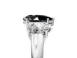 White gold Three-Stone Fancy Black Pear Cut Diamond Engagement Ring with Prong Setting_20