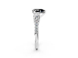 White gold Three-Stone Fancy Black Pear Cut Diamond Pavé Band with Four-Prong Setting_2
