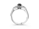 White gold Three-Stone Fancy Black Pear Cut Diamond Ring with Pear Side Stones and Four-Prong Setting_3