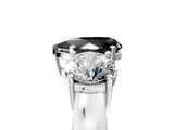 White gold Three-Stone Fancy Black Pear Cut Diamond Ring with Round Side Stones, Classic Band, and Four-Prong Setting_29