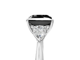White gold Three-Stone Fancy Black Princess Cut Brilliant Diamond Solitaire Ring with Tapered Band and Four-Prong Setting_24