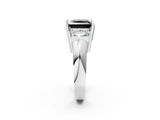 White gold Three Stone Fancy Black Princess Cut Cut Channel Set Diamond Ring_26
