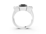 White gold Three Stone Fancy Black Princess Cut Cut Channel Set Diamond Ring_27