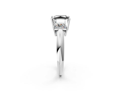 White gold Three-Stone Fancy Black Princess Cut Cut Diamond Engagement Ring with Prong Setting on a White Gold Band_20