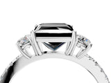 White gold Three-Stone Fancy Black Princess Cut Cut Diamond Pavé Band with Prong Setting_31