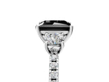 White gold Three-Stone Fancy Black Princess Cut Cut Diamond Pavé Band with Prong Setting_32