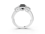 White gold Three-Stone Fancy Black Princess Cut Cut Diamond Ring with Channel Set Band and Four-Prong Setting_15
