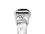 White gold Three-Stone Fancy Black Princess Cut Cut Diamond Ring with Channel Set Band and Four-Prong Setting_17