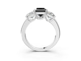 White gold Three-Stone Fancy Black Princess Cut Cut Diamond Ring with Channel Set Band and Four-Prong Setting_27