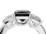 White gold Three-Stone Fancy Black Princess Cut Cut Diamond Ring with Channel Set Band and Four-Prong Setting_28