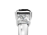 White gold Three-Stone Fancy Black Princess Cut Cut Diamond Ring with Channel Set Band and Four-Prong Setting_29