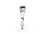White gold Three-Stone Fancy Black Princess Cut Cut Diamond Ring with Channel Set Band and Four-Prong Setting_2