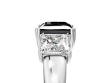 White gold Three-Stone Fancy Black Princess Cut Cut Diamond Ring with Channel Set Band and Four-Prong Setting_5
