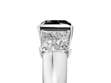 White gold Three-Stone Fancy Black Princess Cut Cut Diamond Ring with Prong Setting and Classic Band_5