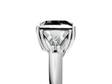 White gold Three-Stone Fancy Black Princess Cut Cut Diamond Ring with Trillion Side Stones and Four-Prong Setting_28