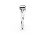 White gold Three-Stone Fancy Black Princess Cut Cut Diamond Ring with Trillion Side Stones on a Split Shank Band_8