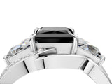 White gold Three-Stone Fancy Black Princess Cut Cut Diamond Split Shank Prong Set Ring_16
