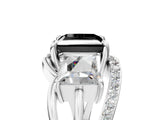 White gold Three-Stone Fancy Black Princess Cut Cut Diamond Split Shank Prong Set Ring_17