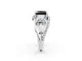 White gold Three-Stone Fancy Black Princess Cut Cut Diamond Split Shank Prong Set Ring_26