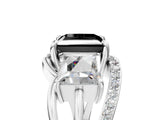 White gold Three-Stone Fancy Black Princess Cut Cut Diamond Split Shank Prong Set Ring_29