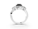 White gold Three-Stone Fancy Black Princess Cut Cut Diamond Split Shank Prong Set Ring_39