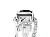 White gold Three-Stone Fancy Black Princess Cut Cut Diamond Split Shank Prong Set Ring_41