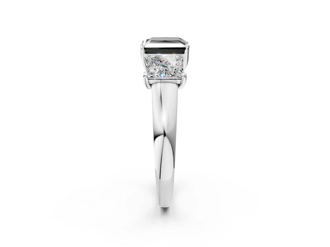 White gold Three-Stone Fancy Black Princess Cut Cut Solitaire Ring with Classic Prong Setting_14