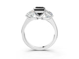 White gold Three-Stone Fancy Black Princess Cut Cut Solitaire Ring with Classic Prong Setting_15