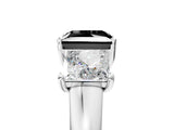White gold Three-Stone Fancy Black Princess Cut Cut Solitaire Ring with Classic Prong Setting_17