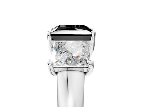 White gold Three-Stone Fancy Black Princess Cut Cut Solitaire Ring with Classic Prong Setting_17