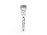 White gold Three-Stone Fancy Black Princess Cut Diamond Braided Band Ring with Four-Prong Setting_26