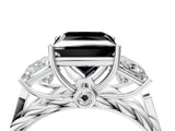 White gold Three-Stone Fancy Black Princess Cut Diamond Braided Band Ring with Four-Prong Setting_28
