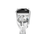 White gold Three-Stone Fancy Black Princess Cut Diamond Channel Set Engagement Ring with Prong Setting_17