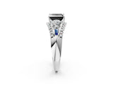 White gold Three-Stone Fancy Black Princess Cut Diamond Engagement Ring with Pave Band and Prong Setting_14
