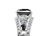White gold Three-Stone Fancy Black Princess Cut Diamond Engagement Ring with Pave Band and Prong Setting_17