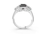 White gold Three-Stone Fancy Black Princess Cut Diamond Engagement Ring with Prong Setting_18