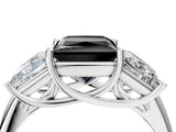 White gold Three-Stone Fancy Black Princess Cut Diamond Engagement Ring with Prong Setting_19