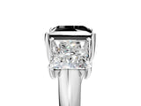 White gold Three-Stone Fancy Black Princess Cut Diamond Engagement Ring with Prong Setting_20