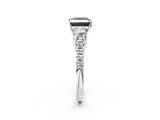 White gold Three-Stone Fancy Black Princess Cut Diamond Pavé Band with Four-Prong Setting_2