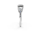 White gold Three-Stone Fancy Black Princess Cut Diamond Ring with Pavé Band and Prong Setting_62