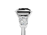 White gold Three-Stone Fancy Black Princess Cut Diamond Ring with Pear Side Stones and Four-Prong Setting_5