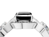 White gold Three-Stone Fancy Black Princess Cut Diamond Wave Pave Band with Prong Setting_10
