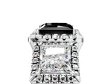 White gold Three-Stone Fancy Black Princess Cut Halo Diamond Ring with Pave Band and Four-Prong Setting_5