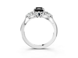 White gold Three-Stone Fancy Black Radiant Cut Brilliant Diamond Solitaire Ring with Tapered Band and Four-Prong Setting_42
