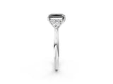 White gold Three-Stone Fancy Black Radiant Cut Brilliant Diamond Solitaire Ring with Tapered Band and Four-Prong Setting_46