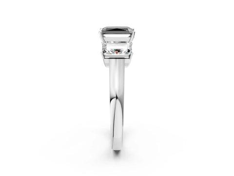 White gold Three-Stone Fancy Black Radiant Cut Brilliant Diamond Trellis Ring with Comfort Fit Band_14