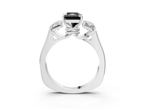 White gold Three-Stone Fancy Black Radiant Cut Brilliant Diamond Trellis Ring with Comfort Fit Band_15